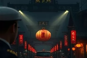 雨巷修理铺横版封面，雨天小巷与修理铺招牌