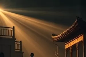 治愈剧风纹记事簿横版封面，气象站屋顶与飘动云层